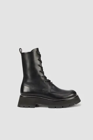 Kate Lace Up Combat Boot in black