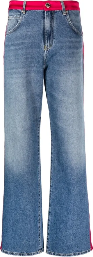 Side-Stripe Wide-Leg Jeans
