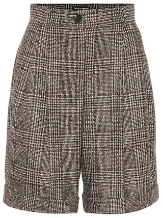 Checked wool-blend Bermuda shorts