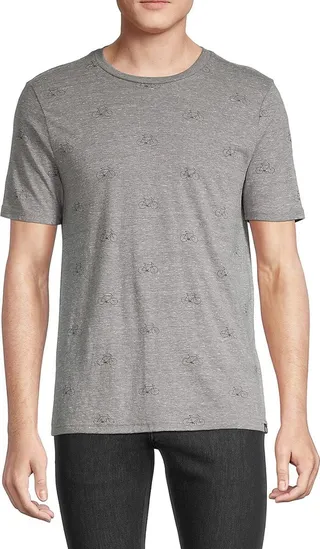 Bicycle-Print Heathered T-Shirt
