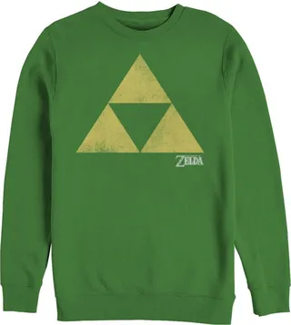 Men's Nintendo Legend of Zelda Classic Triforce Sweatshirt - Kelly Green - Medium