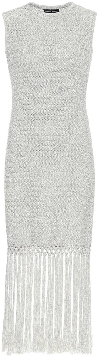 Fringed cotton-blend minidress
