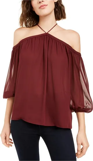 Womens Solid Halter Blouse