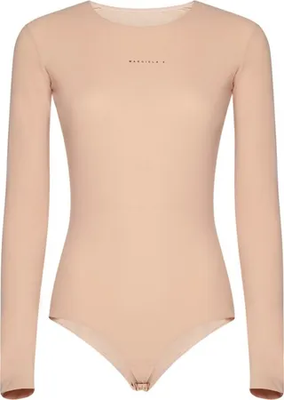 MM6 Maison Margiela Contrast-Stitch Crewneck Bodysuit