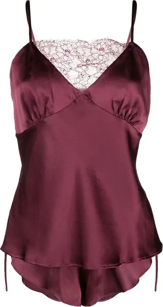 Purple Silk Camisole And Short Set