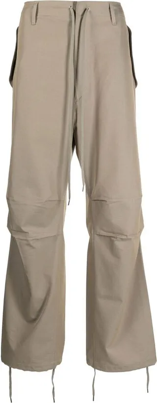 Straight-Leg Cotton-Silk Trousers