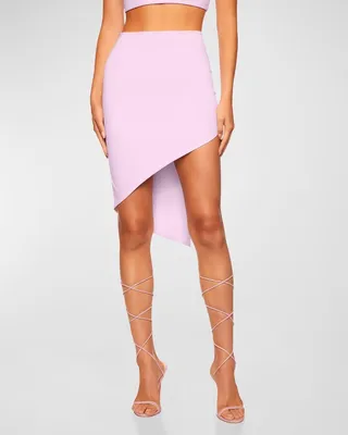 Asymmetric High-Low Mini Skirt