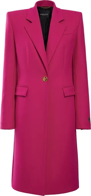 Felted wool single breast midi coat