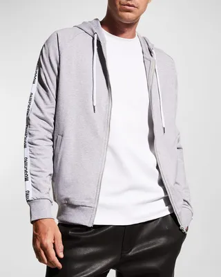 Men's Logo-Tape Zip Hoodie