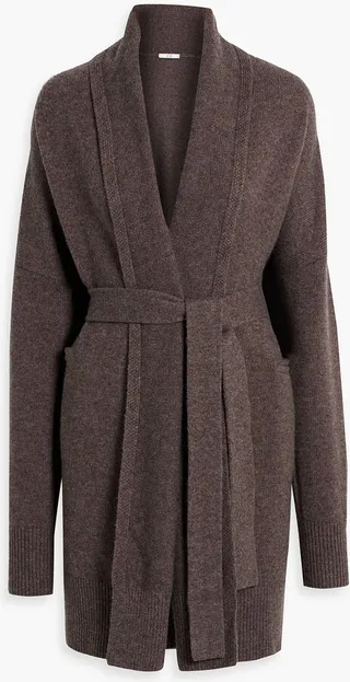 Belted wool and cashmere-blend cardigan