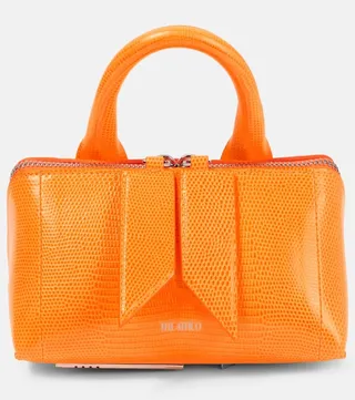 Friday Mini lizard-effect leather tote bag