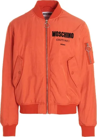Moschino Logo Printed Padded Bomber Jacket