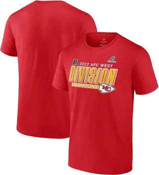 Men's Fanatics Branded Red Kansas City Chiefs 2022 Afc West Division Champions Big and Tall Divide and Conquer T-shirt