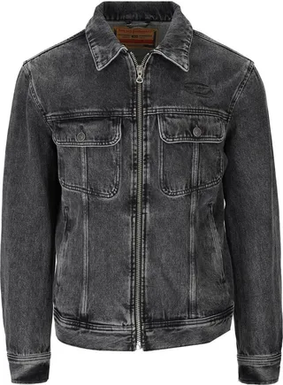 Diesel D-barcy-zf Anthracite Grey Denim Jacket