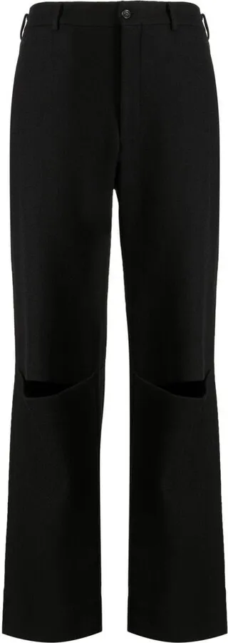 Cut-Out Straight-Leg Trousers