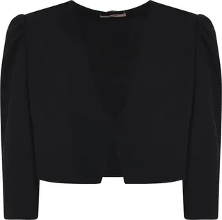 TWINSET Puff-Sleeve V-Neck Cropped Jacket