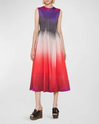 Sleeveless A-Line Midi Dress