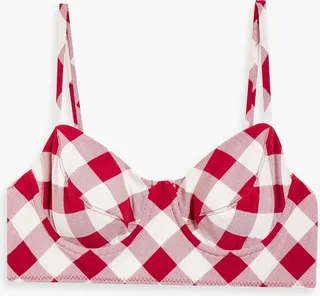 Checked underwired bikini top