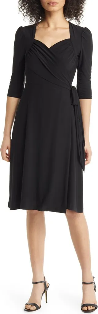 Sweetheart Wrap Midi Dress