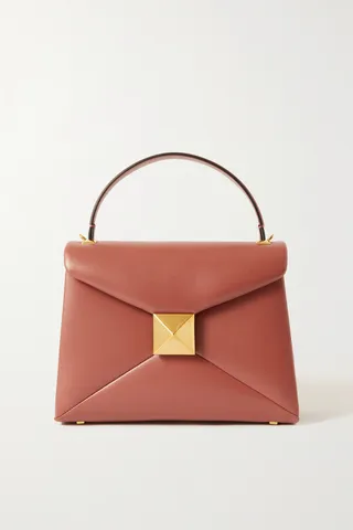 Valentino Garavani - Valentino Garavani One Stud Small Leather Tote - Brown