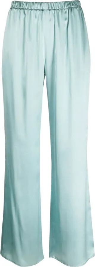 Straight-Leg Silk Trousers
