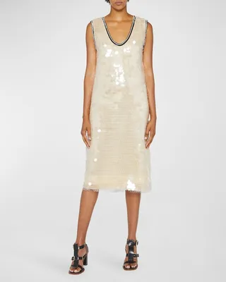 Paillette Embellished Midi Dress