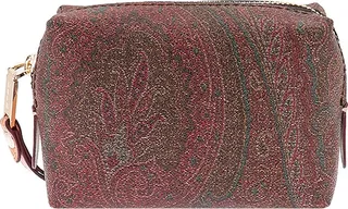 Pouch in coated canvas with paisley motif
