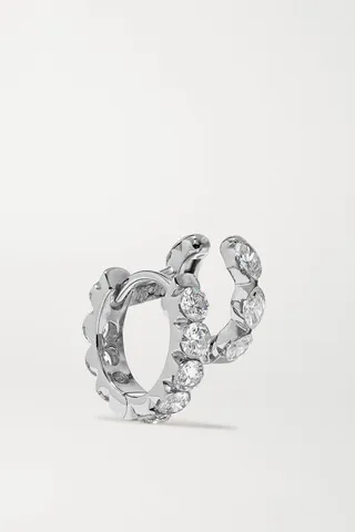 MARIA TASH - Eternity 18-karat White Gold Diamond Hoop Earring - R