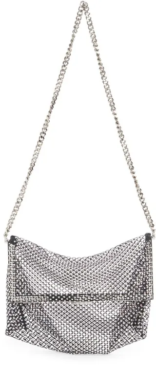 Fanny Crystal Mesh Leather Shoulder Bag