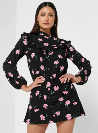 Frill Detail Smock Dress