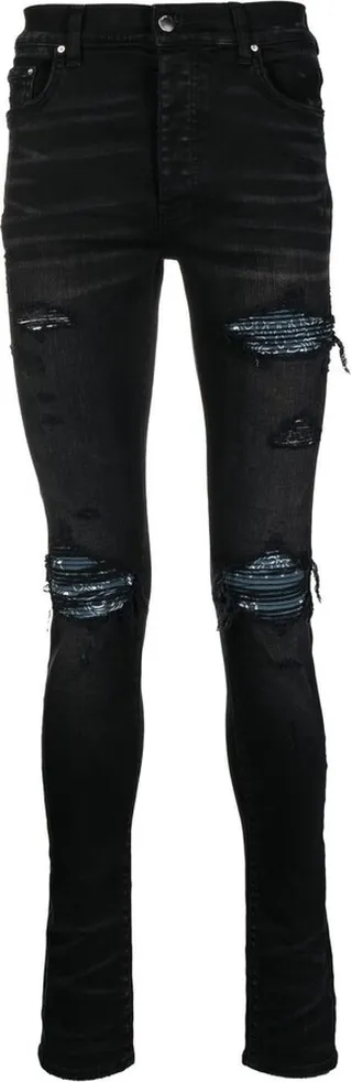MX1 ripped-bandana skinny jeans
