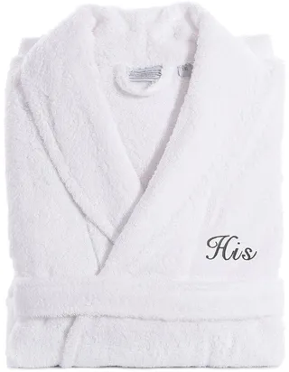 Linum Home Textiles Embroidered His Terry Bathrobe