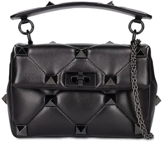 Medium Roman Stud Leather Shoulder Bag