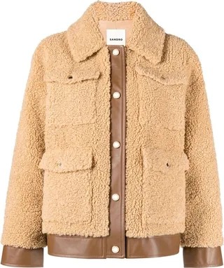 Patch-Pocket Shearling Jacket