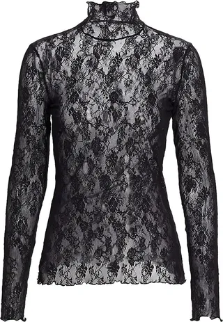 Floral Lace Turtleneck Top