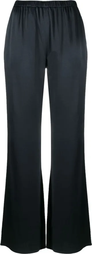 Satin-Finish Straight-Leg Trousers