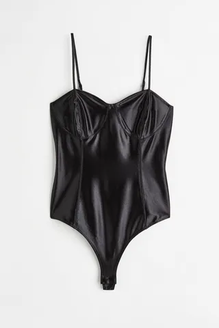 Shimmery Thong Bodysuit