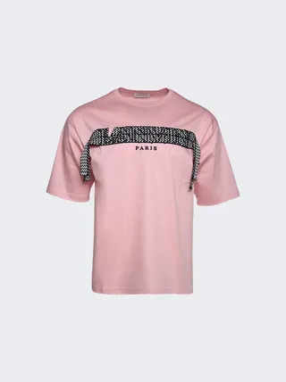 Curb Embroidered T-Shirt Pink