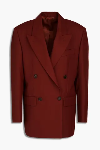 Double-breasted grain de poudre blazer