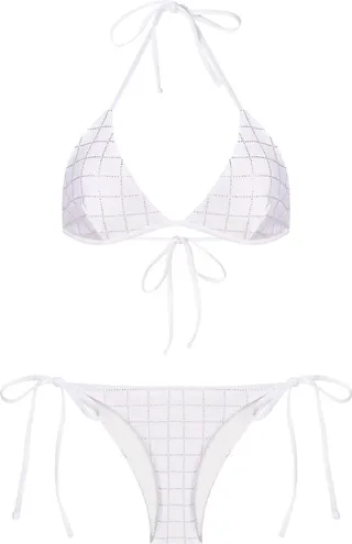 Crystal-Embellished Two-Piece Bikini Set