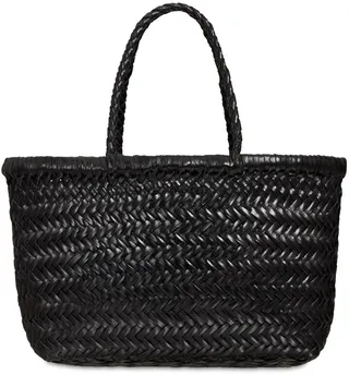 Mini Flat Gora leather basket bag