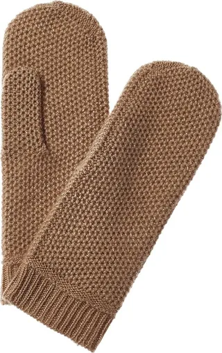 sofiacashmere Honeycomb Lurex Cashmere Mittens