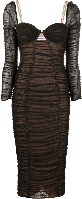 Ruched Cut-Out Jersey Dress