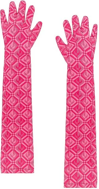 Marine Serre Regenerated Gloves in Fuchsia