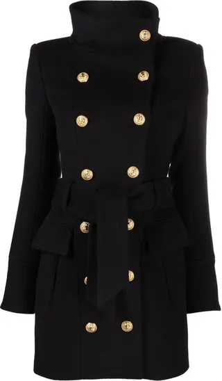 Double-Breasted Belted Coat