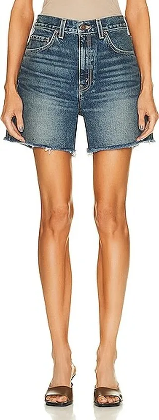 NILI LOTAN Yoann Denim Short in Blue