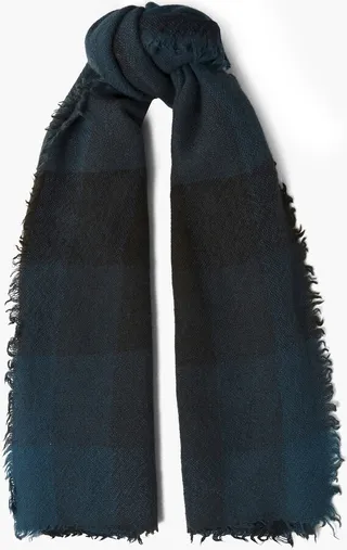 Checked alpaca scarf