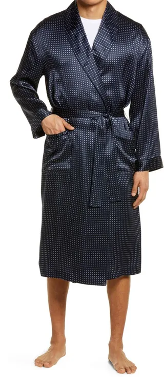 Dot Silk Robe
