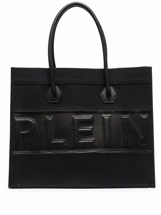Logo-Embossed Leather Tote Bag