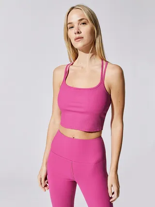 Ribbed Cami Bra - Magenta
